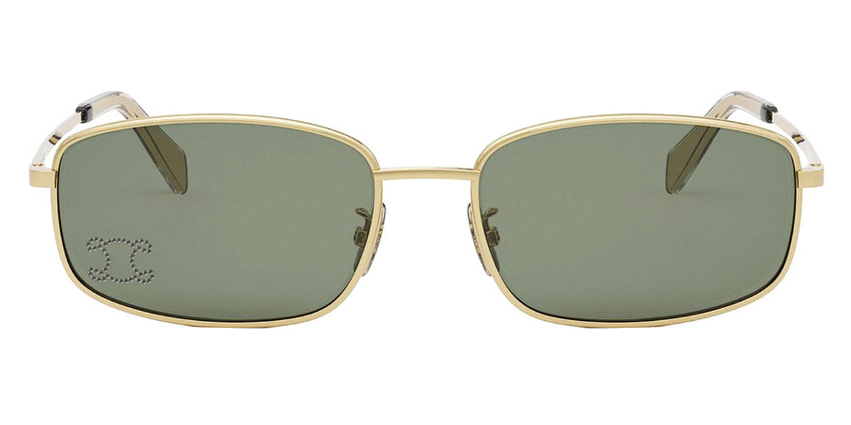 Celine® CL40285U CLN CL40285U 30n 60 - Shiny Endura Gold / Lenses Green Organic Sunglasses