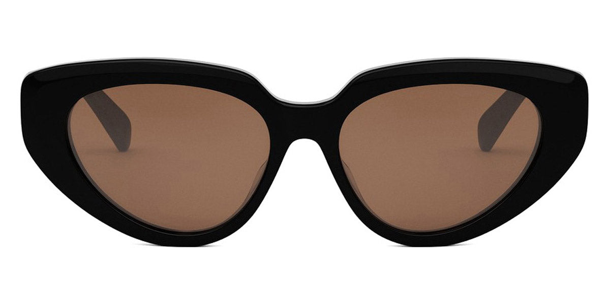 Celine® CL40286F CLN CL40286F 01e 54 - Shiny Black / Lenses Brown Organic Sunglasses