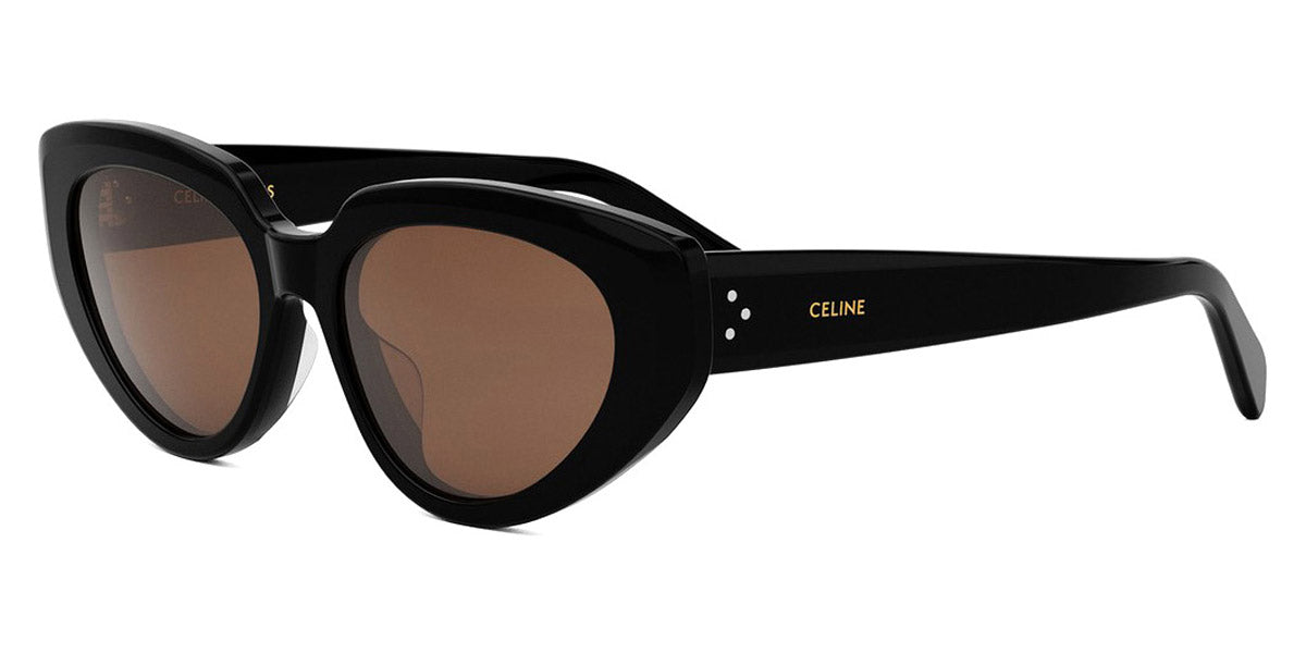 Celine® CL40286F CLN CL40286F 01e 54 - Shiny Black / Lenses Brown Organic Sunglasses