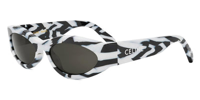 Celine® CL40288I CLN CL40288I 04a 56 - Black / White / Lenses Smoke Organic Sunglasses