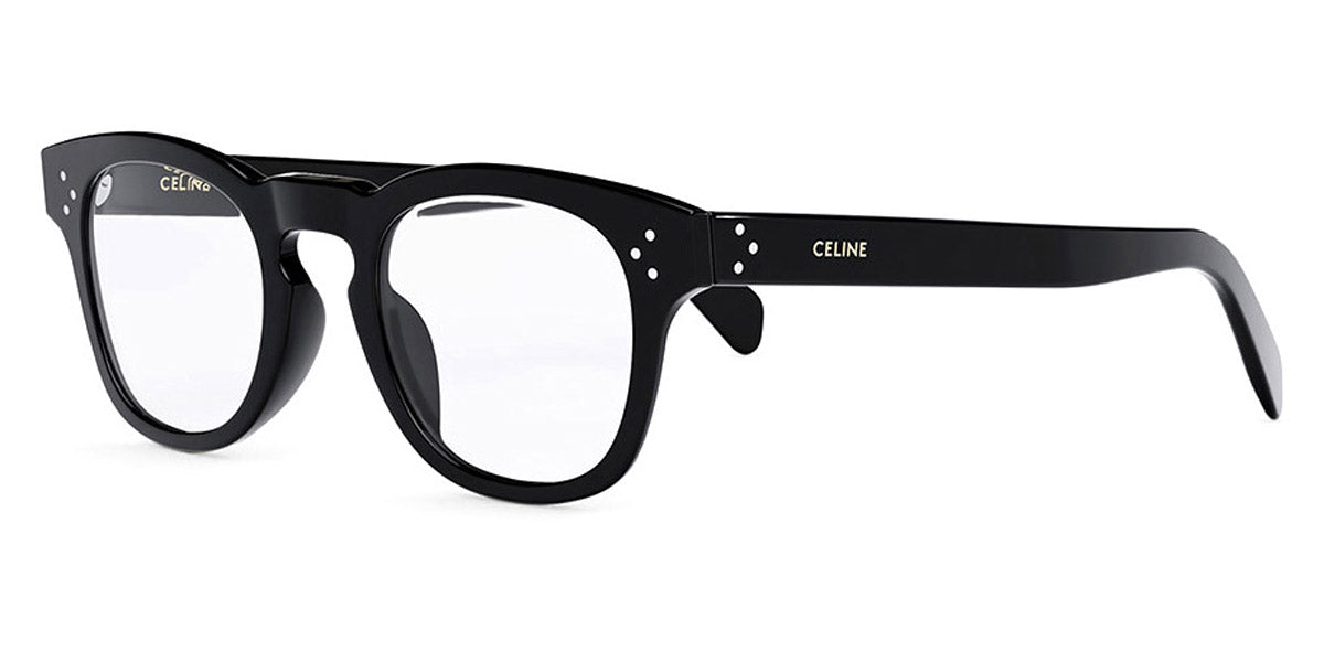 Celine® CL50118I CLN CL50118I 001 48 - Shiny Black / Lenses Clear Organic Eyeglasses