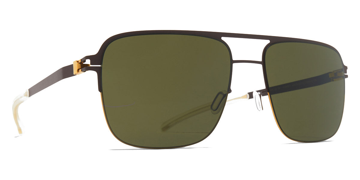 Mykita® COLBY MYK COLBY Gold/Dark Brown / Raw Green Solid 55 - Gold/Dark Brown / Raw Green Solid Sunglasses