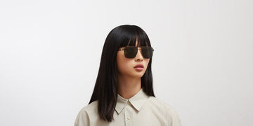 Mykita® COLBY MYK COLBY Gold/Dark Brown / Raw Green Solid 55 - Gold/Dark Brown / Raw Green Solid Sunglasses