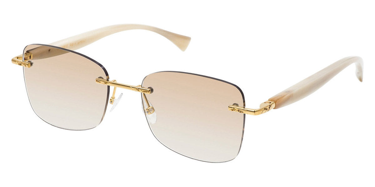 Gold & Wood® DUCHESSE 01 G&W DUCHESSE 01 DC 12 05 CB40 - DC.12.05.CB40 Yellow Gold Plated - 30 Cognac Brilliant Cut Diamonds (0,07 ct approx.) Sunglasses