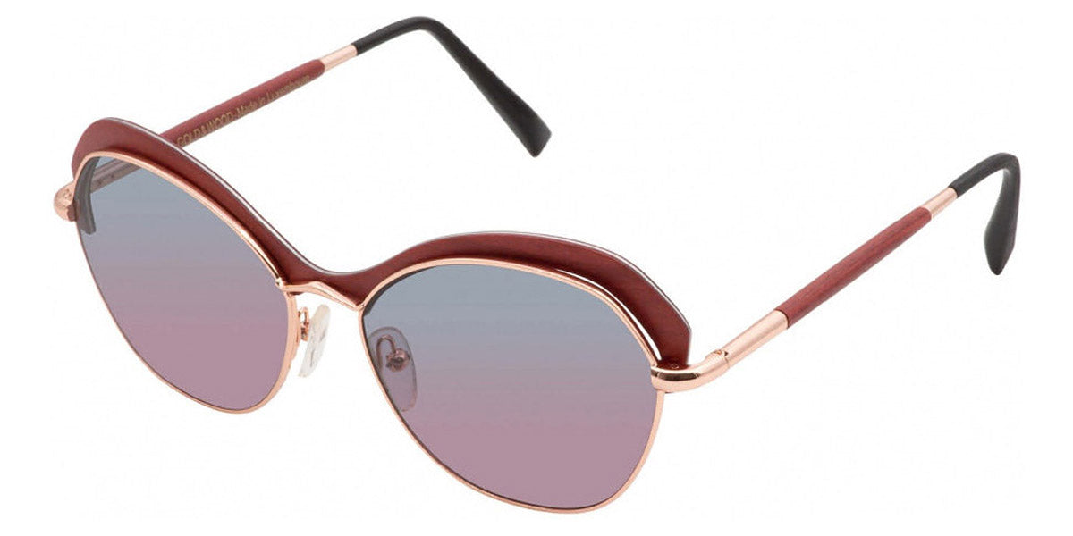 Gold & Wood® EVA 02 G&W EVA 02 02 56 - 02 - Shiny rose gold / Burgundy Bolivar / Aluminium  Sunglasses