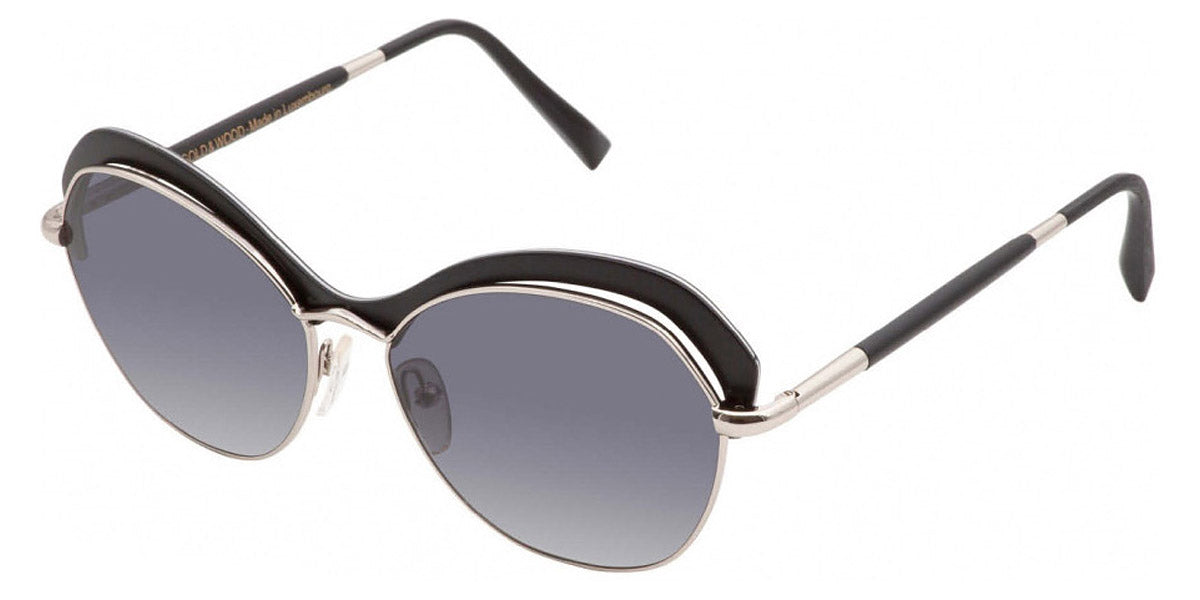 Gold & Wood® EVA 02 G&W EVA 02 03 56 - 03 - Shiny palladium / Ebony Tanganika / Aluminium  Sunglasses