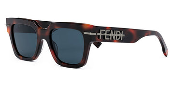 Fendi® FE40078I FEN FE40078I 53V 51 - Shiny Red Havana / Blue Sunglasses