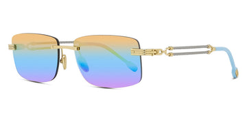 Fred® FG40040U FRD FG40040U 30C 58 - Shiny CL Gold/Grey with Rainbow Mirror Sunglasses