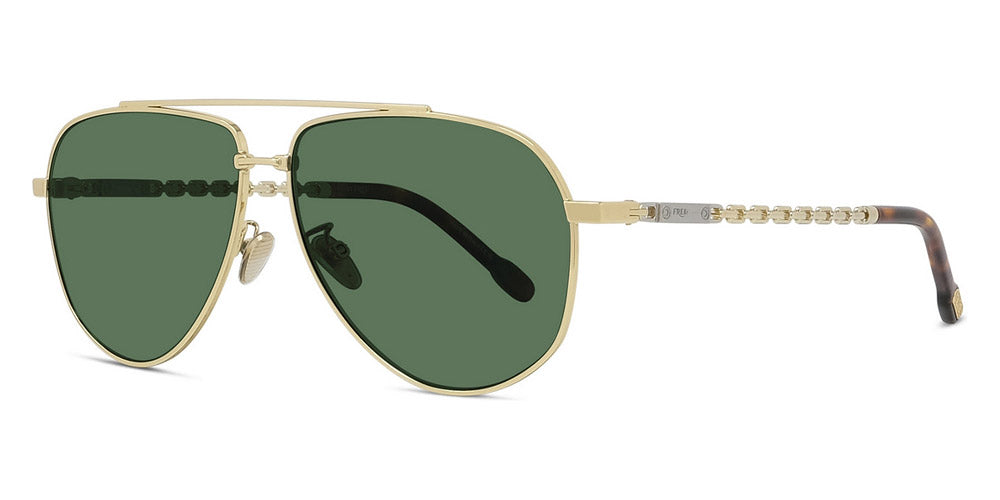 Fred® FG40051U FRD FG40051U 30R 60 - Shiny CL Gold/Green Sunglasses