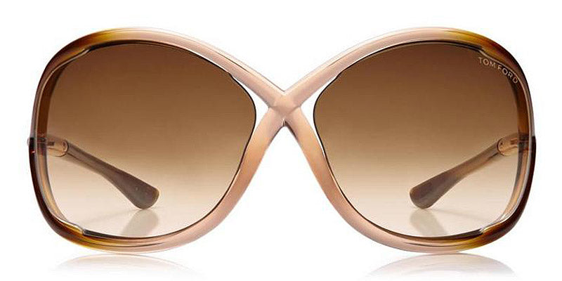 Tom Ford® FT0009P Whitney FT0009 Whitney 74F 64 - 74F - Shiny Transparent Rose / Gradient Brown Lenses Sunglasses