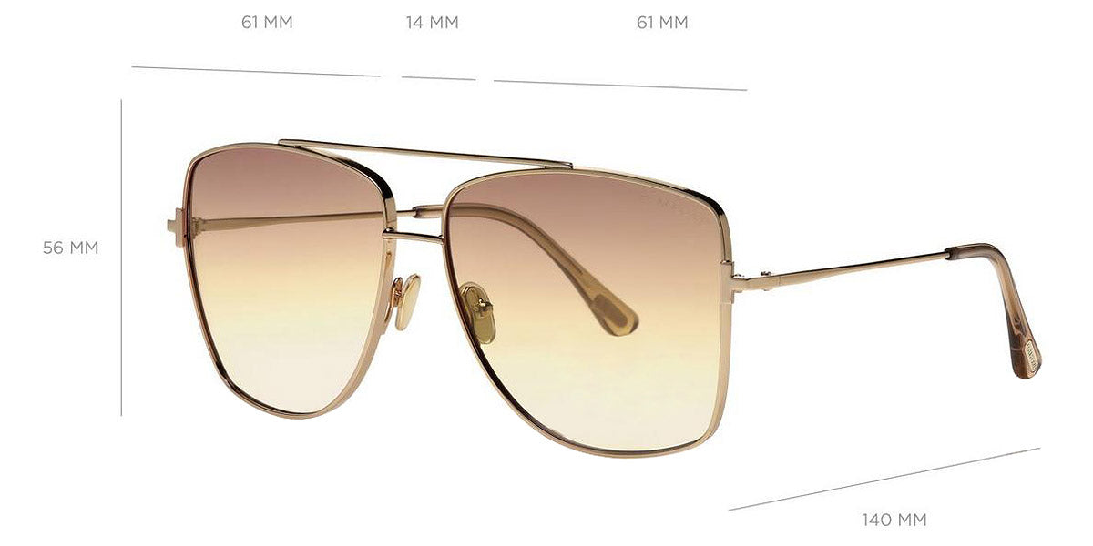 Tom Ford® FT0838 REGGIE FT0838 REGGIE 28F 61 - 28F - Shiny Rose Gold / Shiny Rose Gold Sunglasses