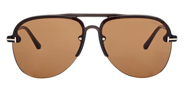 Tom Ford® FT1004 Terry-02 FT1004 Terry-02 45N 62 - 45N - Transparent Champagne, t" Logo / Green Lenses" Sunglasses