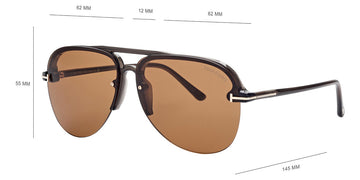 Tom Ford® FT1004 Terry FT1004 51E 62 - Mastic / Brown Sunglasses