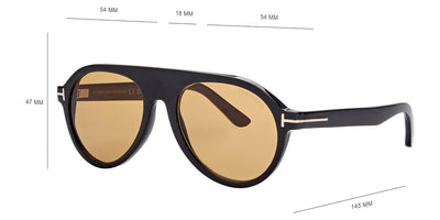 Tom Ford® FT1047-P FT1047-P 63E 54 - Black Horn Sunglasses