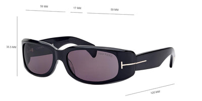 Tom Ford® FT1064 Corey FT1064 01A 59 - Black Sunglasses