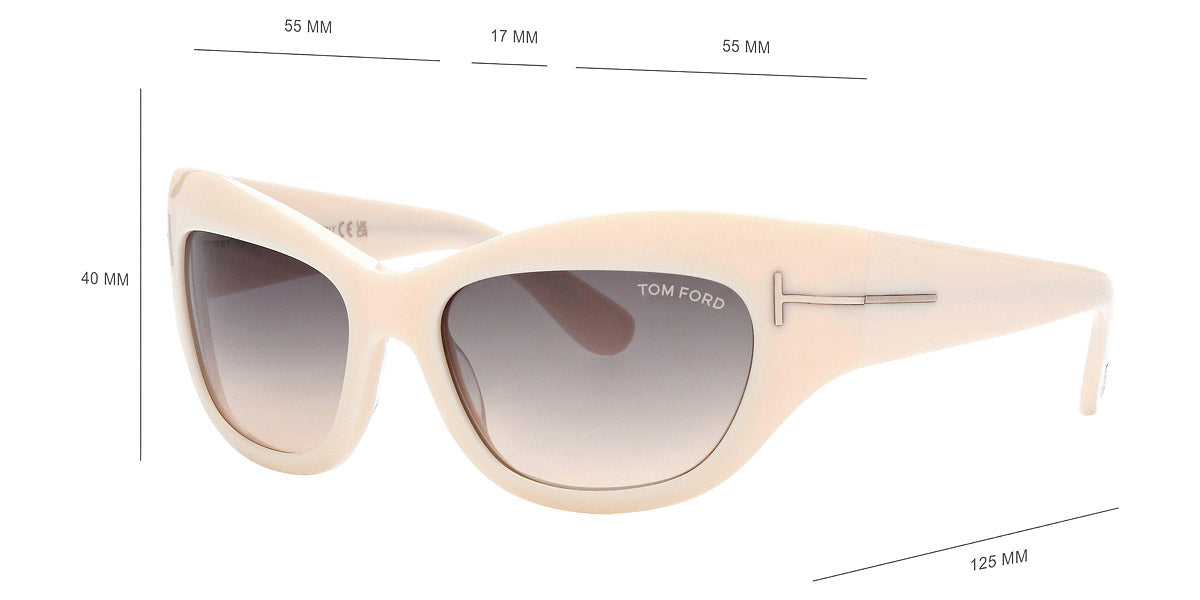 Tom Ford® FT1065 Brianna FT1065 25B 55 - Ivory Sunglasses