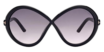 Tom Ford® FT1070 Jada FT1070 Jada 01B 68 - 01B - Shiny Black, t" Logo / Gradient Smoke To Pink Lenses" Sunglasses