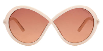 Tom Ford® FT1070 Jada FT1070 Jada 25T 68 - 25T - Shiny Ivory, t" Logo / Gradient Burgundy To Sand Lenses" Sunglasses