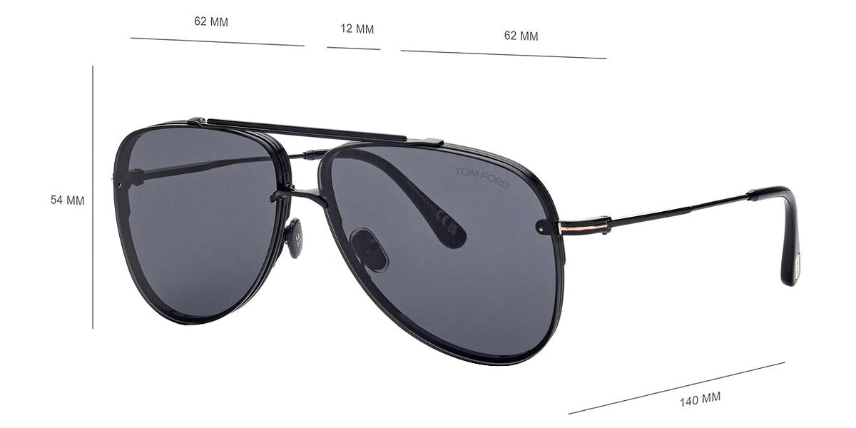 Tom Ford® FT1071 LEON FT1071 LEON 01A 62 - 01A - Shiny Black / Shiny Black Sunglasses