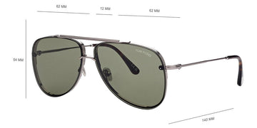 Tom Ford® FT1071 LEON FT1071 LEON 14N 62 - 14N - Shiny Light Ruthenium / Shiny Light Ruthenium Sunglasses