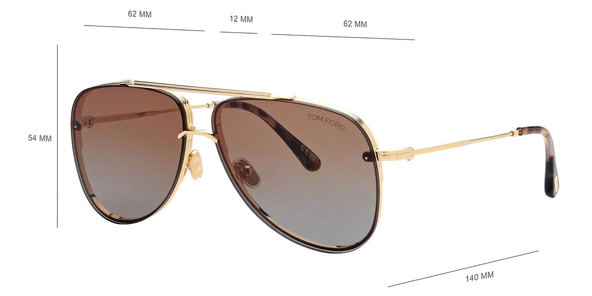 Tom Ford® FT1071 LEON FT1071 LEON 30F 62 - 30F - Shiny Deep Gold / Shiny Deep Gold Sunglasses