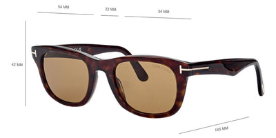 Tom Ford® FT1076 Kendel FT1076 Kendel 52E 54 - 52E - Dark Havana / Dark Havana Sunglasses