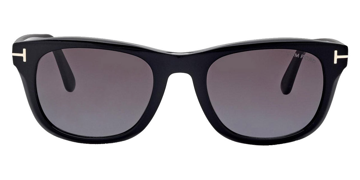 Tom Ford® FT1076 Kendel FT1076 Kendel 01B 54 - 01B - Shiny Black, Eco, t" Logo / Gradient Smoke Lenses" Sunglasses