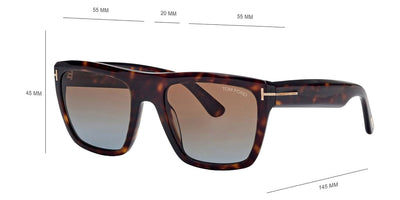 Tom Ford® FT1077 ALBERTO FT1077 ALBERTO 52F 55 - 52F - Dark Havana / Dark Havana Sunglasses