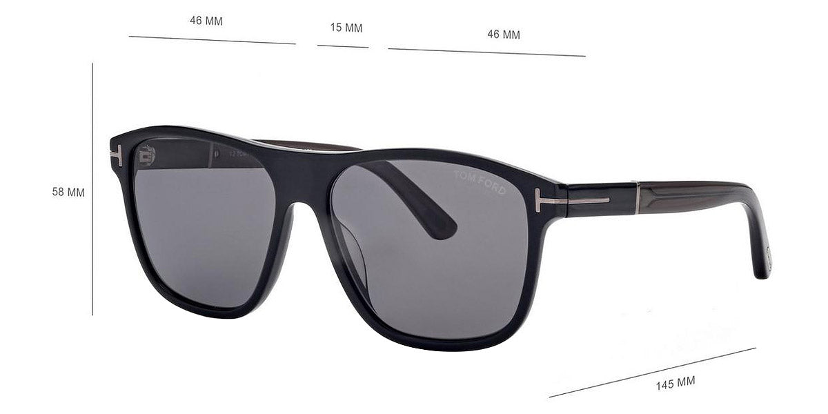 Tom Ford® FT1081-N FRANCES FT1081-N FRANCES 01D 58 - 01D - Shiny Black / Shiny Black Sunglasses