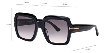 Tom Ford® FT1082 KAYA FT1082 KAYA 01B 54 - 01B - Shiny Black / Shiny Black Sunglasses