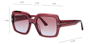 Tom Ford® FT1082 KAYA FT1082 KAYA 66Y 54 - 66Y - Shiny Dark Red / Shiny Dark Red Sunglasses