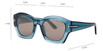 Tom Ford® FT1083 GUILLIANA FT1083 GUILLIANA 90L 52 - 90L - Shiny Blue / Shiny Blue Sunglasses