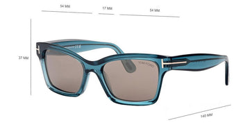 Tom Ford® FT1085 MIKEL FT1085 MIKEL 90L 54 - 90L - Shiny Turquoise / Shiny Turquoise Sunglasses