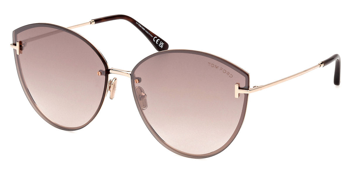 Tom Ford® FT1106 EVANGELINE FT1106 EVANGELINE 28G 63 - 28G - Shiny Rose Gold / Shiny Rose Gold Sunglasses