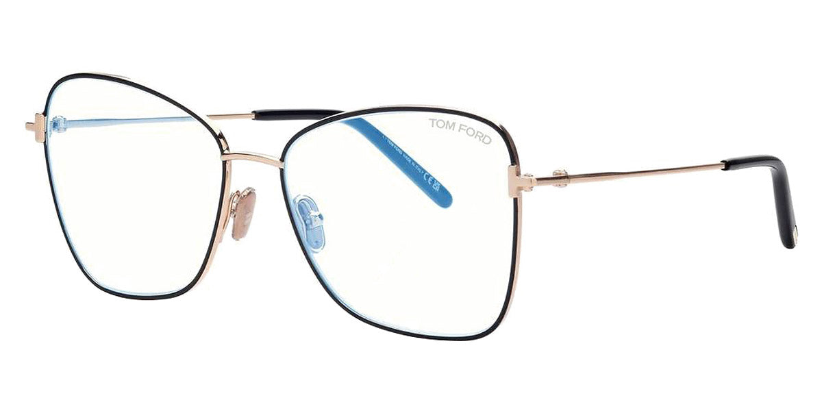 Tom Ford® FT5906-B FT5906-B 001 55 - 001 - Black/Monocolor / Shiny Rose Gold Eyeglasses