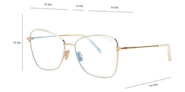 Tom Ford® FT5906-B FT5906-B 025 55 - 025 - Shiny Ivory / Shiny Deep Gold Eyeglasses