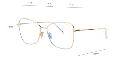 Tom Ford® FT5906-B FT5906-B 025 55 - 025 - Shiny Ivory / Shiny Deep Gold Eyeglasses