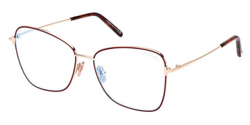 Tom Ford® FT5906-B FT5906-B 069 55 - 069 - Bordeaux/Monocolor / Shiny Pale Gold Eyeglasses