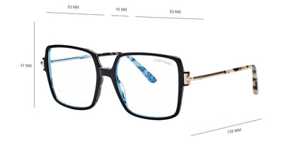 Tom Ford® FT5915-B FT5915-B 005 53 - 005 - Black/Monocolor / Coloured Havana Eyeglasses