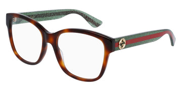 Gucci® GG0038ON GUC GG0038ON 002 54 - Havana/Green Eyeglasses