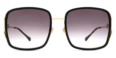 Gucci® GG1016SK GUC GG1016SK 001 58 - Black/Gold Sunglasses
