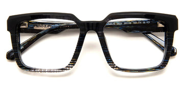 J.F. Rey® Columbus JFR Columbus 0825 55 - 0825 BLACK STRIPED / BLUE WOOL Eyeglasses