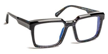 J.F. Rey® Columbus JFR Columbus 0825 55 - 0825 BLACK STRIPED / BLUE WOOL Eyeglasses