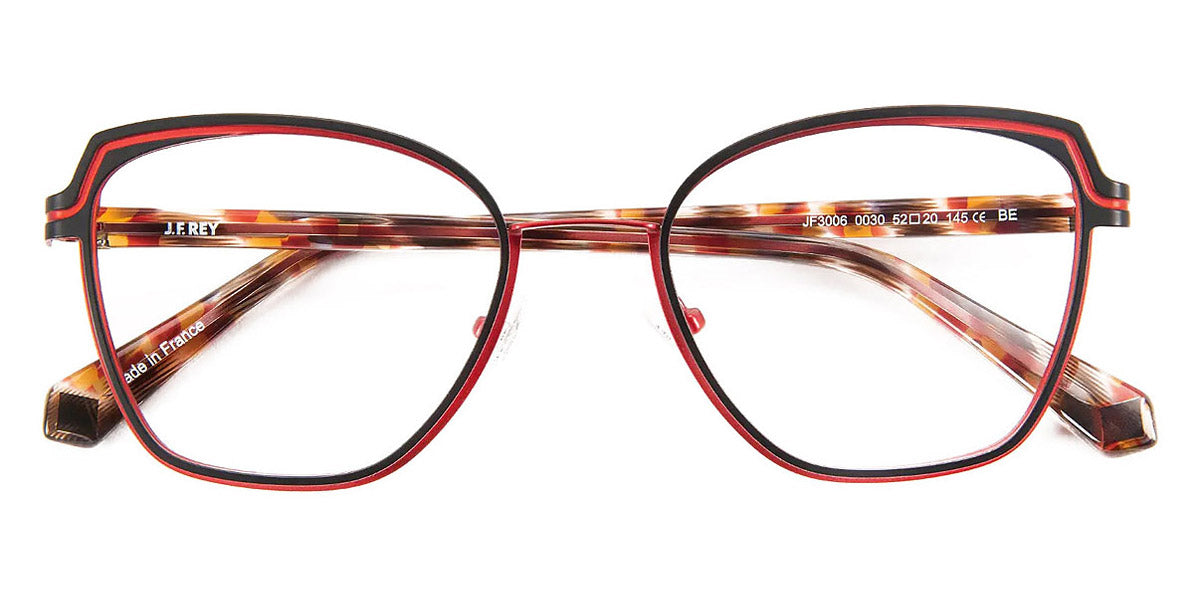 J.F. Rey® JF3006 JFR JF3006 0030 52 - 0030 Black/Red Eyeglasses