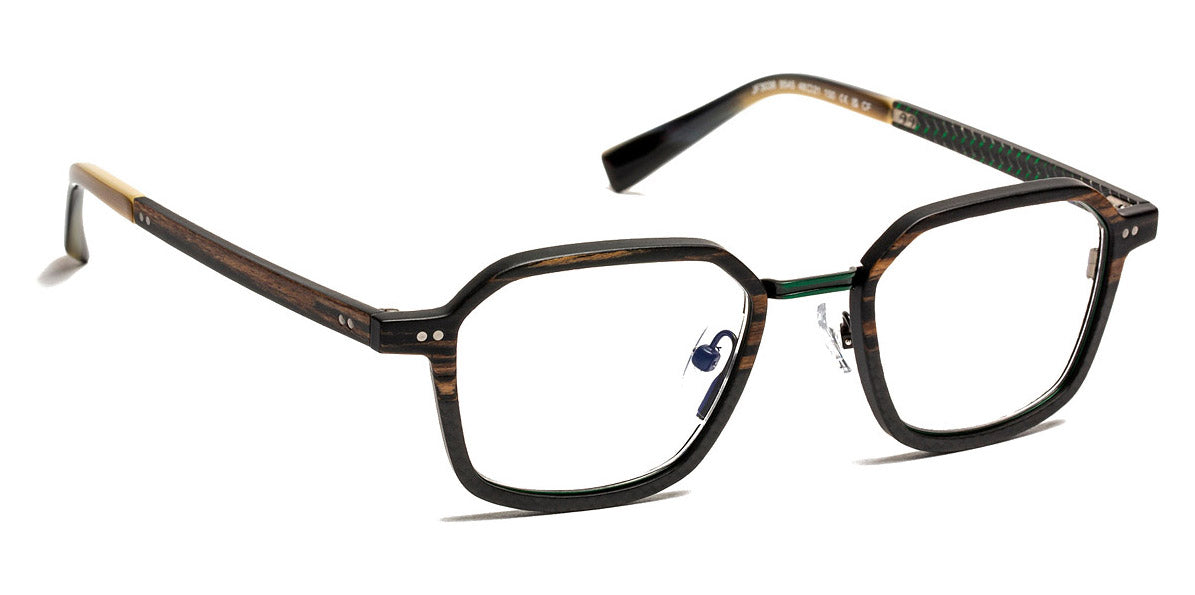 J.F. Rey® JF3038 JFR JF3038 9545 48 - 9545 Wood/Carbon/Green Eyeglasses