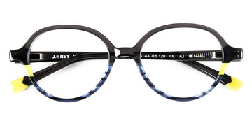 J.F. Rey® Bebop JFR Bebop 0525 43 - 0525 Black/Yellow/Stripes Blue Eyeglasses