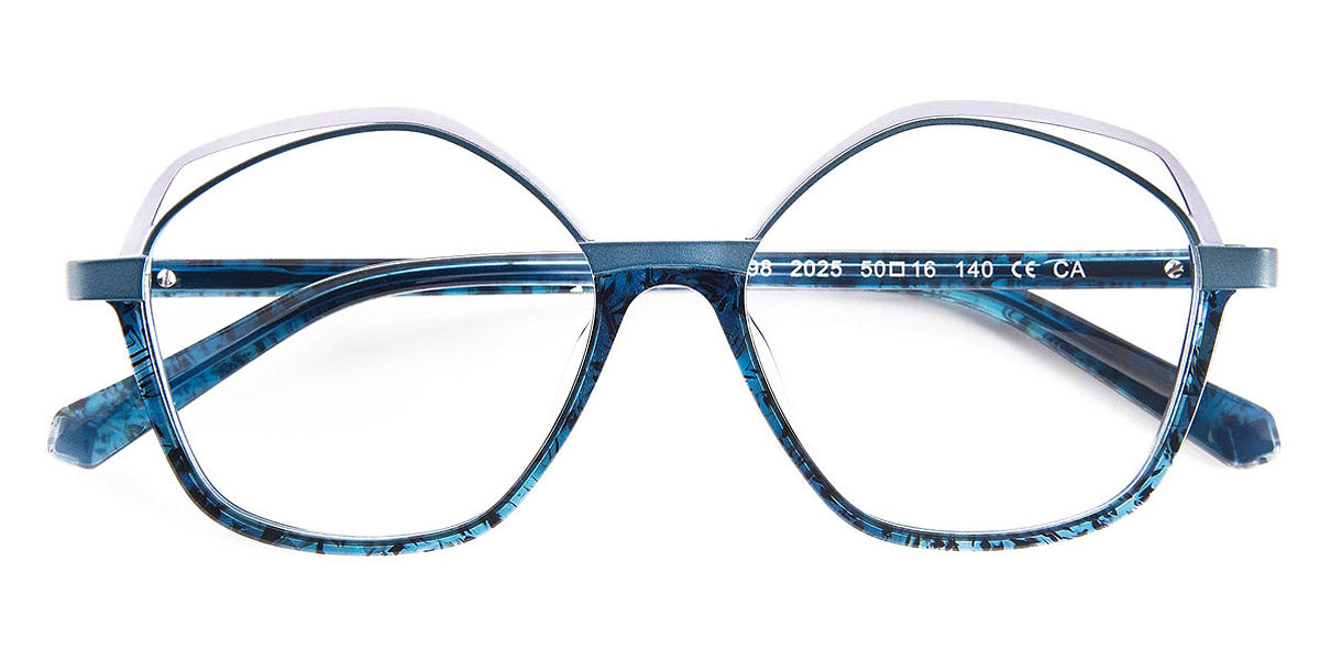 J.F. Rey® PA098 JFR PA098 2025 50 - 2025 Blue Night/Green/Lilac Eyeglasses