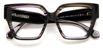 J.F. Rey® Tulsa JFR Tulsa 0070 51 - 0070 Black Geometric/Plum Striped Eyeglasses