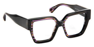 J.F. Rey® Tulsa JFR Tulsa 0070 51 - 0070 Black Geometric/Plum Striped Eyeglasses