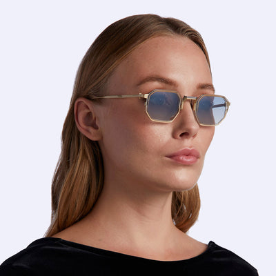 Movitra® Marco MOV Marco Gold / Flash Electric Gradient Light Blue 48 - Gold / Flash Electric Gradient Light Blue Sunglasses